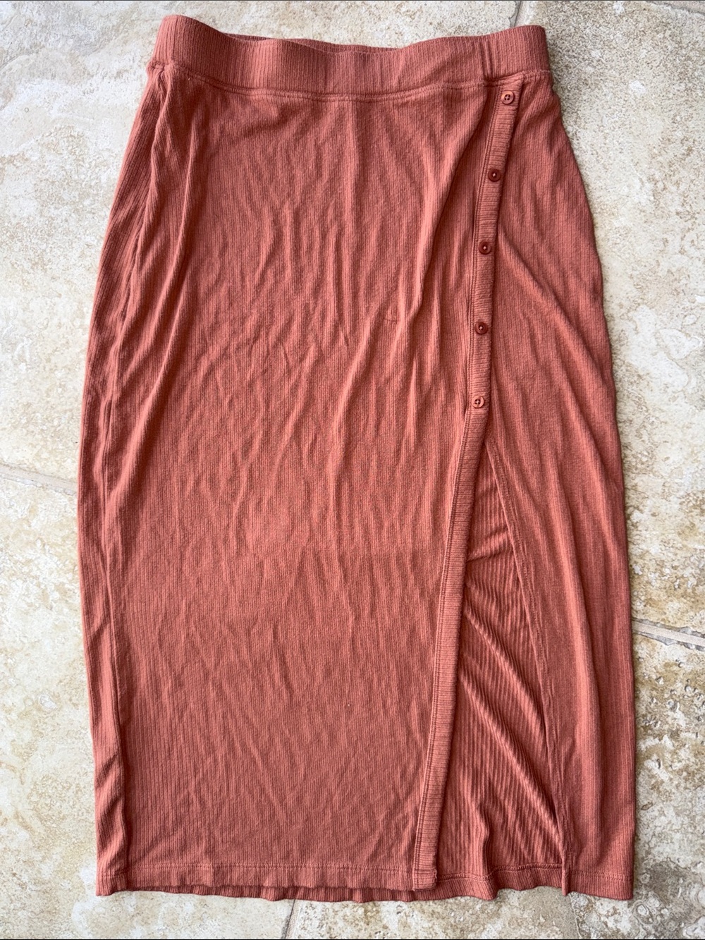 Abercrombie Button-Accent Knit Midi Skirt - Women's Small